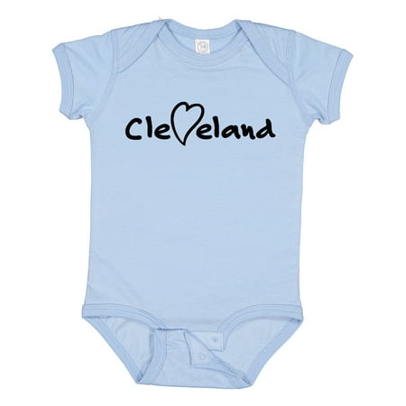 

Inktastic Cleveland Heart Handwriting Black Gift Baby Boy or Baby Girl Bodysuit