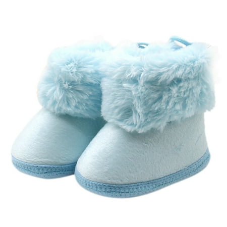 

Shoes For Girls Soild Wool Boots Soft Sole Snow Warm Girls Sneakers Black 12