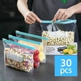 thumbnail image 2 of Dbuoem 30 Pcs Reusable Food Storage Bags Leak-Resistant Transparent Design Microwave Safe Fresh-keeping Bags, 2 of 8