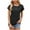 Black, variant on Women Tops Sawvnm Women's Fashion Crewneck Short Sleeve Button T-shirt Casual Loose Shirt Tops under $5.00 Black L