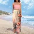 thumbnail image 7 of Dress Pants Women Petite High Waisted Wide Leg Summer Beach Vacation Pants Boho Lounge Casual Palazzo Trousers, 7 of 7