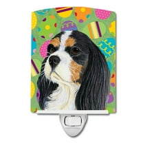 Caroline's Treasures LH9414CNL Cavalier Spaniel Easter Eggtravaganza Ceramic Night Light, 6x4x3", multicolor