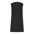 thumbnail image 5 of ITSAME Women's Mini Dress, Sleeveless Crew Neck Cotton Linen Summer Casual Loose Dresses Black S, 5 of 6