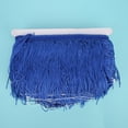 thumbnail image 3 of Borlas con flecos de encaje para vestido latino, ropa de escenario, zapatos, manualidades, cortina, accesorios de bricolaje, 14 cm (5,5 pulgadas), azul real, 3 of 8