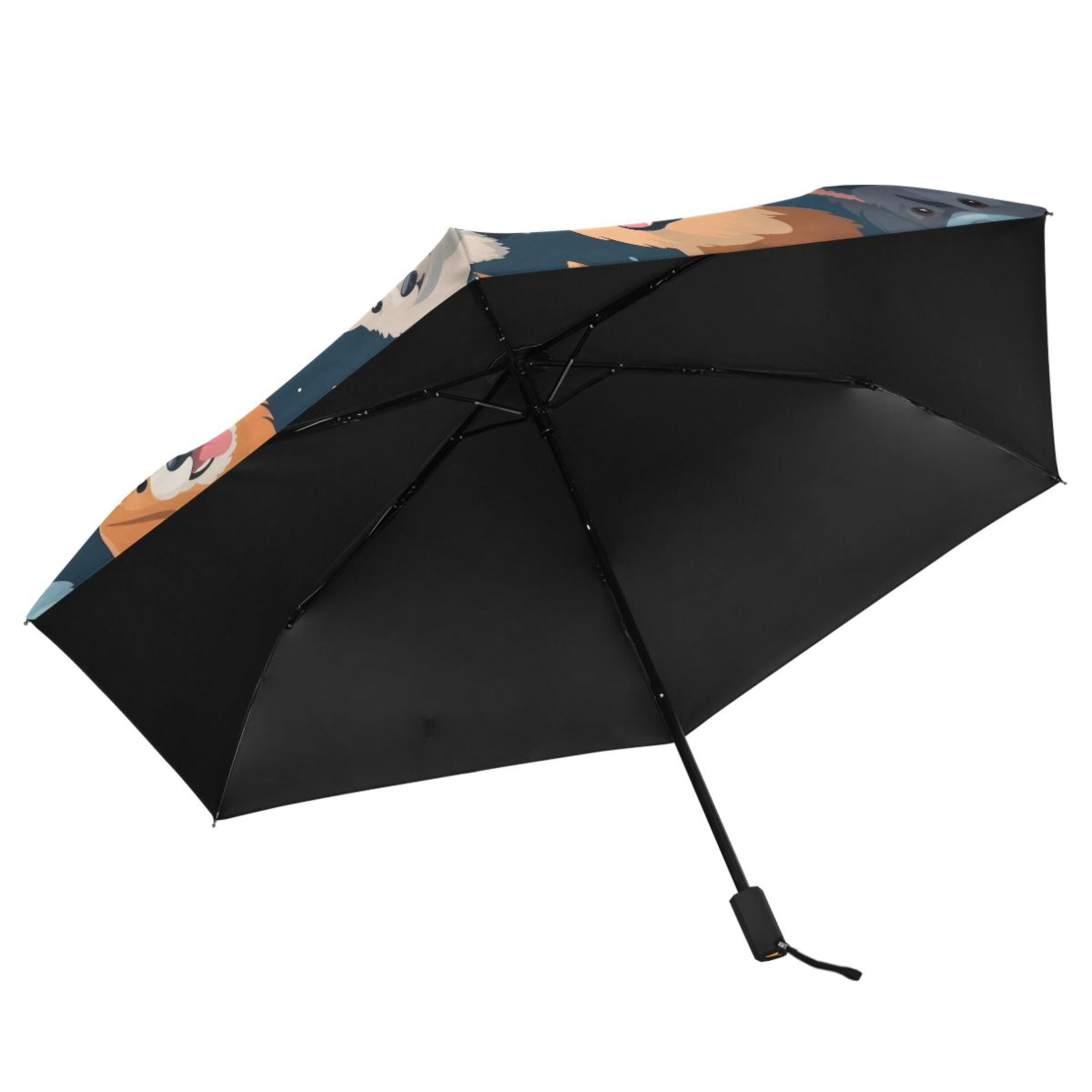 Various Happy Dogs Compact Sun Umbrella Windproof Travel Umbrellas for Rain Strong Portable UV Protection