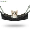 thumbnail image 6 of BadPiggies Cat Hanging Reversible Hammock Bed, Nylon or Plush Pet Cage Hammocks for Small Animals Puppy Dogs Kitten Ferret Rabbits Playing (Black), 6 of 8