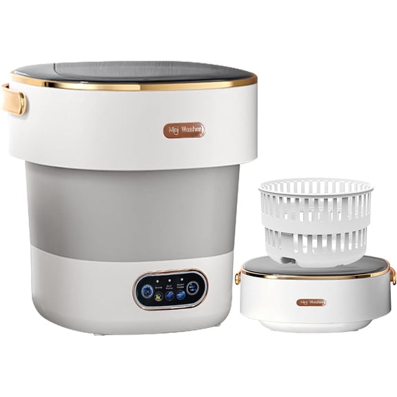 Portable Washing Machine, Foldable Mini Washer 20L with Spin Basket - Collapsible Compact Washer for Underwear, Baby Clothes & Small Items, Ideal for Apartments, Dorms, Travel & RV