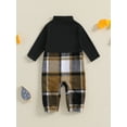 thumbnail image 4 of Suealasg Baby Boy Girl Overall Romper Long Sleeve Turtle Neck Button Up Plaid Overalls One-Piece Jumpsuit Clothes, 4 of 7