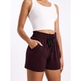 thumbnail image 3 of Cadmus Women's 4" Inseam Summer Performance Shorts Comfy Drawstring Running Athletic Shorts with Pockets,Wine Red,Large, 3 of 11