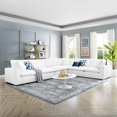thumbnail image 2 of Sectional Sofa Set, Faux Vegan Leather, White, Modern Contemporary Urban Design, Living Lounge Room Hotel Lobby Hospitality, 2 of 10