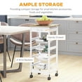 thumbnail image 4 of HOMCOM Rolling Kitchen Cart on Wheels with Drawer and 4 Wire Baskets White, 4 of 10