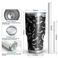 thumbnail image 6 of 30oz Black Halloween Bats with White Tumblers Stainless Steel Tumbler with Lid and Straw,Vacuum Insulated Double Wall Travel Tumbler Cups Mug with Cleaning Brush for Coffee,Tea, 6 of 7