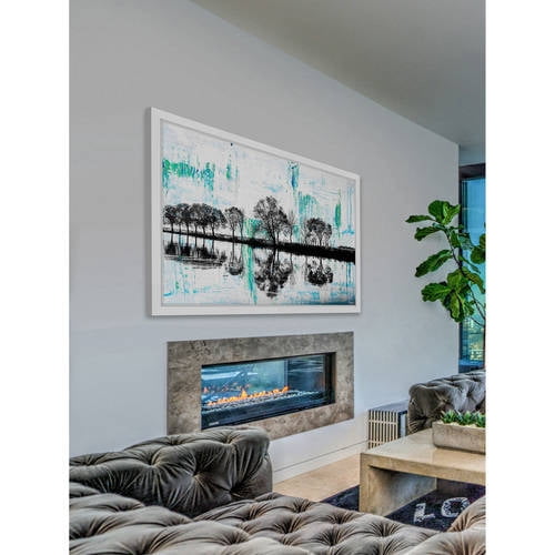 "Trees Reflect Green 2" Framed Painting Print