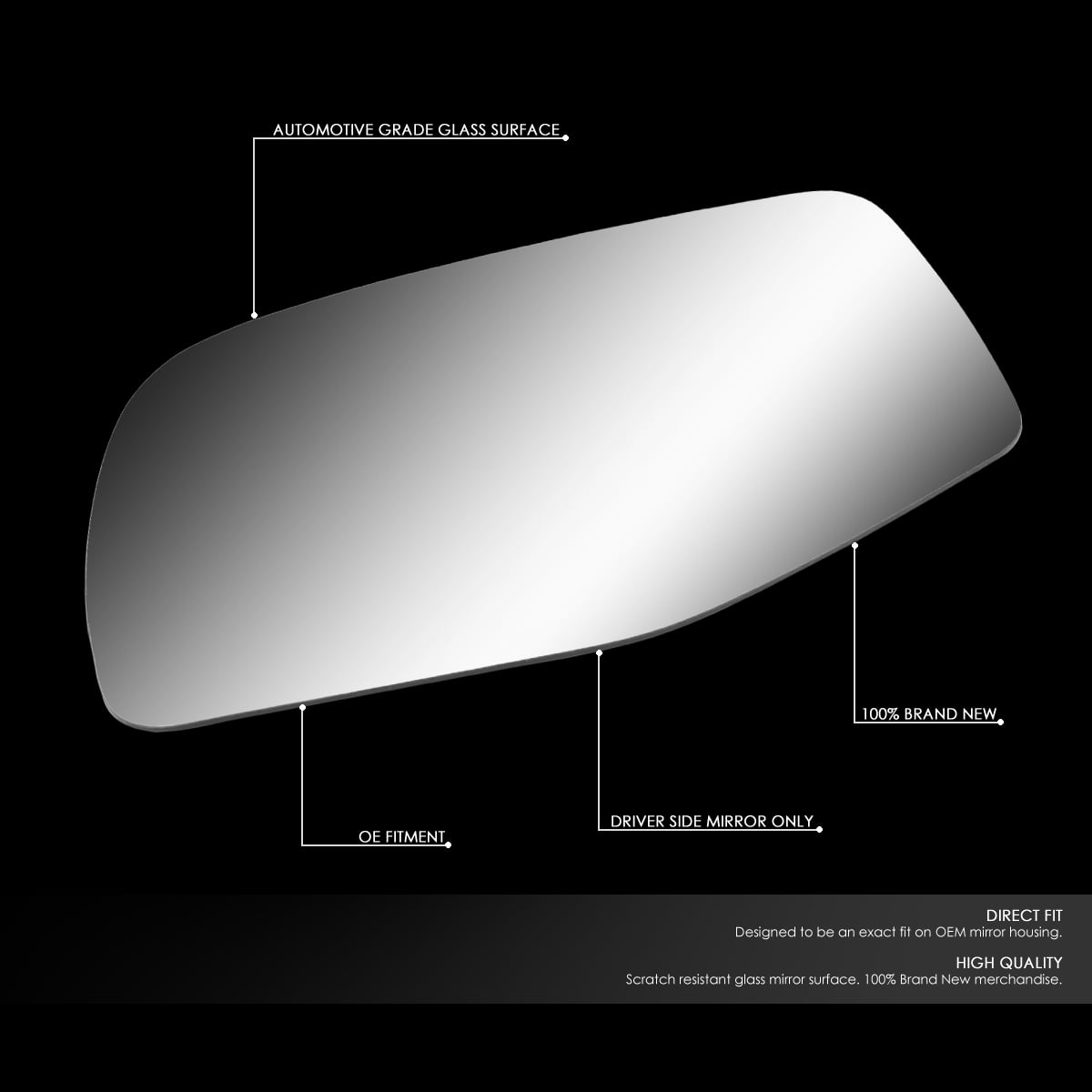 LEFT SIDE REAR VIEW MIRROR GLASS F2TZ 17K707 B FOR 90-97 AEROSTAR//SUPER DUTY