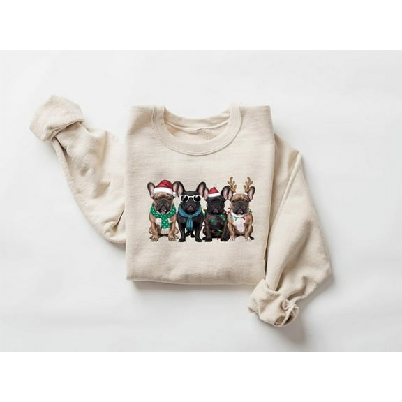 French Bulldog Sweatshirt, Xmas Dog Mom Shirts, Dog Lover Gifts, Xmas Holiday Sweater, Christmas French Bulldog Shirt, Christmas Crewneck