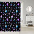 thumbnail image 2 of Manfei Watercolor Gradient Stars Shower Curtain 72Wx72L,Kawaii Cartoon Theme Bathroom Curtain,Purple Blue, 2 of 5