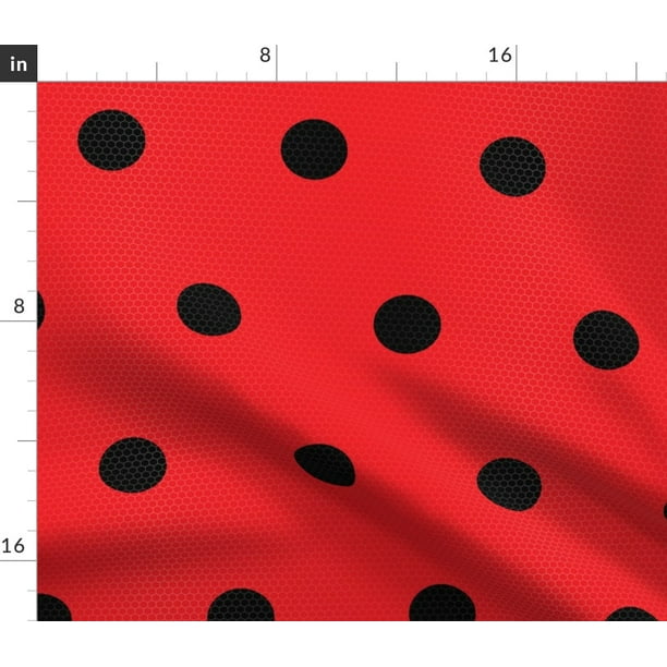 Spoonflower Fabric Polka Dot Red Black Ladybug Costume Printed on