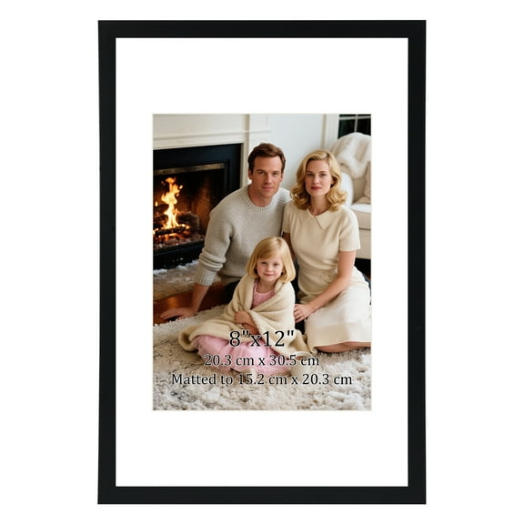 6x8 Black Picture Frame, 1 Pack - Fits 8x12 without Mat / 6x8 with