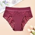 thumbnail image 2 of Elainilye Fashion Panties for Women Sexy Seamless Underwear Boxer Shorts Breathable Lace Strapcross Underwear,Red, 2 of 3