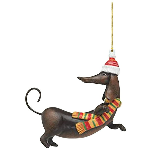 Adornos Perro Salchicha Navidad Decorativo para Fiesta en El