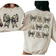thumbnail image 2 of Army Wife Camo Coquette Bow Double Sided Sweatshirt – Military Wife Sweater, Cute Army Spouse Pullover, Patriotic Camo Bow Top, Supportive Gift for Her, 2 of 7