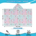 thumbnail image 2 of Pastel Princess Pattern Hooded Bath Towel，60"x35" for Ages 3 To 12 Kids, Quick Dry Lightweight Soft Microfiber Hood Beach Towel Cover Up for Kids, 2 of 7