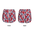 thumbnail image 3 of Balery Palm Tree Pattern on Red Pantalones cortos deportivos para mujer con forro y dos bolsillos, elásticos, para entrenamiento, gimnasio, yoga-Small, 3 of 7