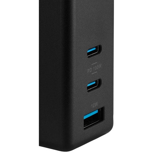 Insignia 112W 3-Port USB-C/USB-A Wall Charger with USB Cable, Black – NS-PW3X1A1C2B22B-C