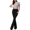 thumbnail image 2 of INSPIRE CHIC Haut en Tweed pour Femmes Col Rond Décontracté Décoration Perle Manches Courtes Blouse Abricot m, 2 of 4