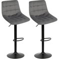 thumbnail image 1 of Juego de 2 Taburetes de Bar, Ajustable en Altura y Giratorio 360°, Taburete de Cocina con Asiento de Terciopelo Bien Acolchado - Gris esquí esquí Gafas de esquí, 1 of 5
