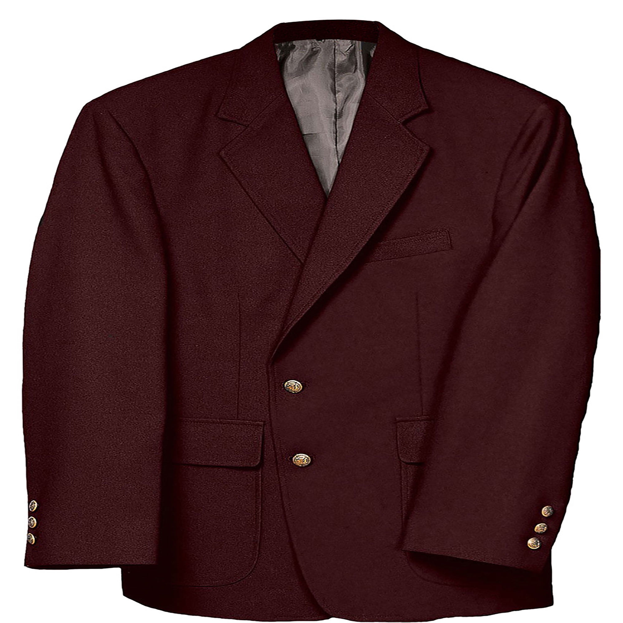 Mens Elegant Classic 2 Button Blazer Sport Jacket Burgundy 52 Short