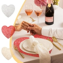 mfyjkho Valentine'S Day Pvc Placemats Non-Slip Hollow Design for Holiday Kitchen Tables, Set Of 4