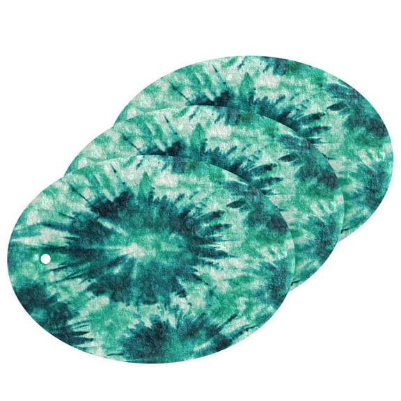 Dark Teal Tie-dye Pattern 3 Pack Dish Sponges Bulk Natural Sponges Household Cleaning Sponge Non-Scratch for Kitchen Dishwashing and Cleaning Dishes