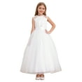 thumbnail image 2 of Raenseen Robe de Demoiselle d'Honneur en Mousseline Rose pour Adolescente Sans Manches à Col Rond Robes de Danse Robe de Bal Blanche 4, 2 of 7