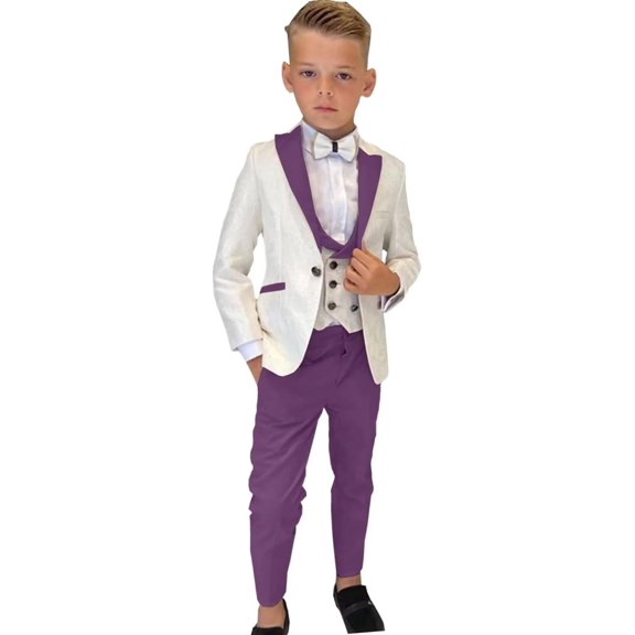 ETHAN 3 Pieces Boys Suits for Wedding Slim Fit Boys Tuxedo Suit for Wedding Suits Boys 3T