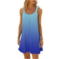 thumbnail image 4 of gakvbuo Summer Beach Cover Up Dresses For Women Casual Crew Neck T Shirt Dress Sleeveless Sundress Tank Mini Dress, 4 of 6