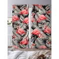 thumbnail image 4 of Red Flamingo Sheer Curtains 96 Inches Long 2 Panels Set, Window Sheer Curtains for Living Room/Bedroom, Summer Tropical Plants Leaves Botanical Black Light Filtering Rod Pocket Curtain 52''x96''x2, 4 of 8