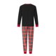 thumbnail image 4 of Pijamas navideños familiares a juego, pelele para bebé/camiseta de manga larga con estampado de árbol de Navidad y ciervos y pantalón a cuadros., 4 of 10
