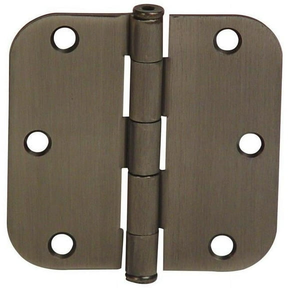 Emtek 91033US14 3.5 x 3.5 in. - 0.625 in. Radius Steel Residential Duty Hinges, Bright Nickel - Set of 2