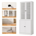 thumbnail image 6 of RichYa 2Pcs 71''H Tall Bookcase with Glass Door,3 Tier Display Bookshelves for Home Office,Living Room,White, 6 of 8
