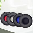thumbnail image 4 of par de almohadillas para auriculares con aislamiento de ruido, reemplazables, de piel sintética y proteína elástica, para auriculares de juego Plantronics BackBeat FIT 505 500, color negro, 4 of 5