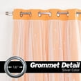thumbnail image 2 of Best Home Fashion Set of 2 Tulle Overlay Star Cut Out Silver Grommet Curtains for Bedroom, Living Room, Kids Room, Sun Blocking Thermal Insulated Blackout Window Curtains (Orange, 52" W x 96" L), 2 of 4