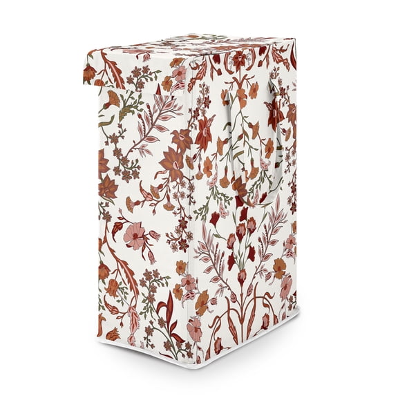 Sweet Jojo Designs Boho Floral Wildflower Rust Orange and Ivory Girl Foldable Laundry Hamper with Handles