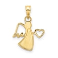 thumbnail image 3 of Finest Gold 14K Yellow & Rhodium White Diamond-Cut Angel Holding Heart Pendant, 3 of 4