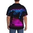thumbnail image 5 of Cauagu Futuristic Purple Panther A、 Men's Short Sleeve Button Down Hawaiian Shirt for Men Bowling Shirts Casual Summer Beach Shirt,Medium, 5 of 6