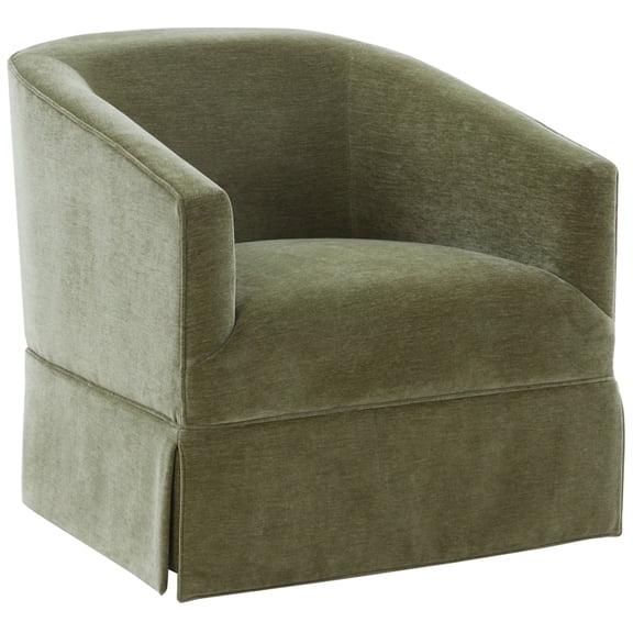 Elm Caper Green Polyester Fabric Skirted 360-degree Swivel Chair