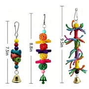 8 Packs Bird Swing Chewing Toys- Parrot Hammock Bell Toys Suitable for Small Parakeets, Cockatiels, Conures, Finches,Budgie,Macaws, Parrots