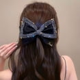 thumbnail image 3 of Jumwrit Large Bow Hair Clip Rhinestone Hair Barrette Strong Hold Bowknot Hair Clip Mesh Hair Bow Fashion Hair Accessories for Women Girls, 3 of 4