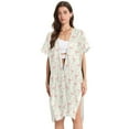 thumbnail image 2 of Beach Vacation Clothes Kimono Cardigan Loose Swimsuit Cover Up for Women Flamingo with Polka Dots S, 2 of 6