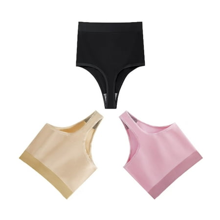 

Yunleeb High Waisted Underwear Thong for Women Cotton Wide Waistband High Waisted Thongs Pack(S~2XL) MIX2 2XL